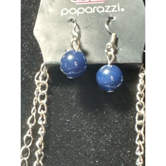 Blue Teardrop Pendant Necklace & Earrings Set - Picture 3 of 5